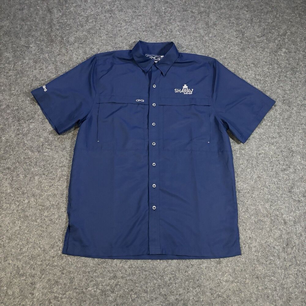 GameGuard Shirt Men's Large Button Up Outdoor Vented Fishing Logo